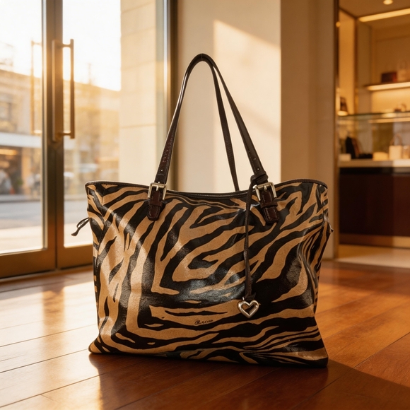 Brighton Zebra Print Tote Bag Africa Stories - Picture 2 of 15